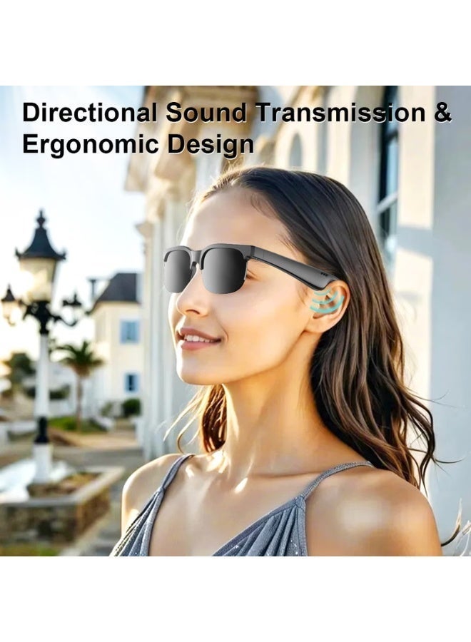 NIBEMINENT Smart Glasses with Wireless Audio - Wireless Hands-Free Glasses Suitable for Office, Music, Phone Calls, Compatible for Smartphones, Lightweight with Volume Control & USB- Charging (No Charger Included) - Image 4